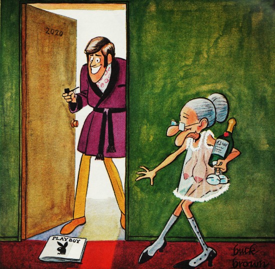 vintage cartoon horny granny from Playboy 