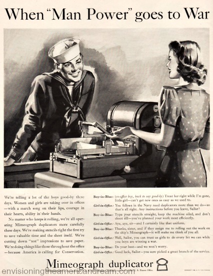 Vintage mimeoggraph Machine ad 1942