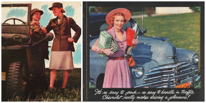 WWII Women work postwar driving