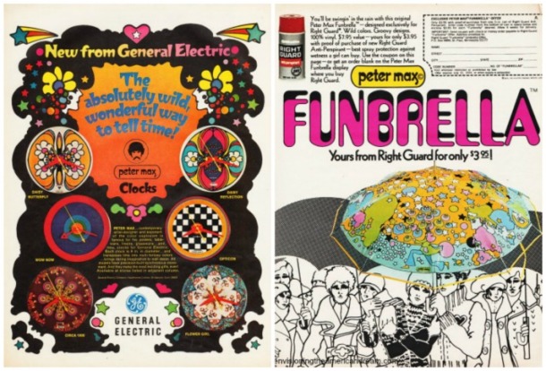 1970 Peter max ads Clocks Funbrella