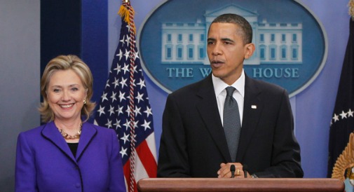 Hillary Clinton and President Obama 