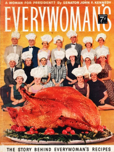 Vintage magazine cover Everywomans women in chefs hats and turkey 