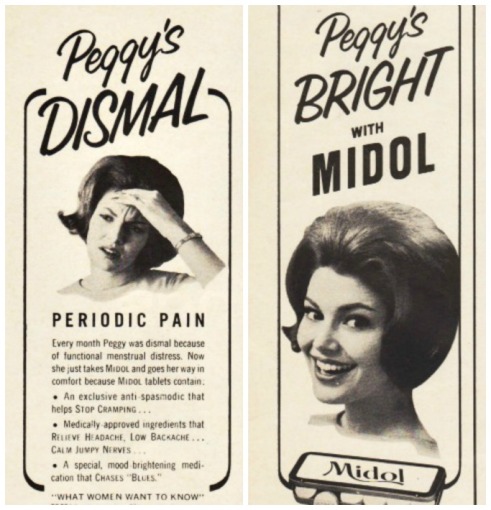 Vintage ad Midol Peggys Dismal 1966