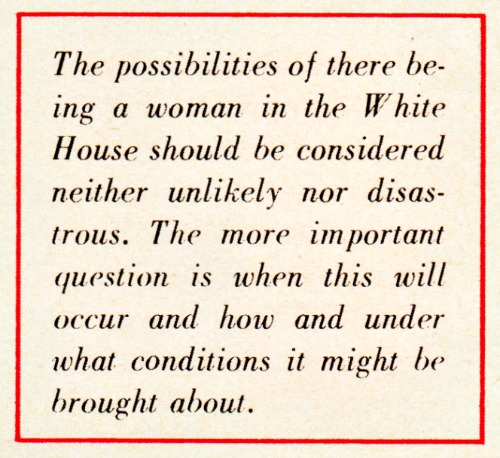 Text woman becoming President 1956