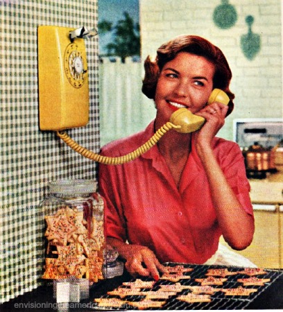 Vintage housewife on telephone
