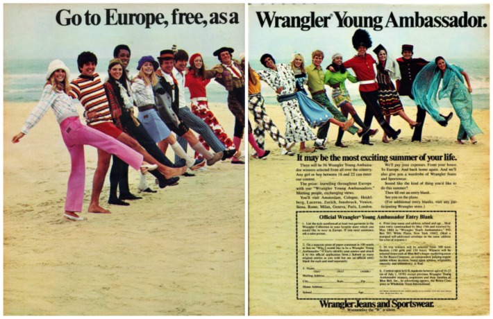 1970 Teen Traveler Wrangler jeans