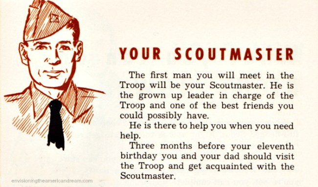 Boy Scout Scoutmaster  vintage illustration 