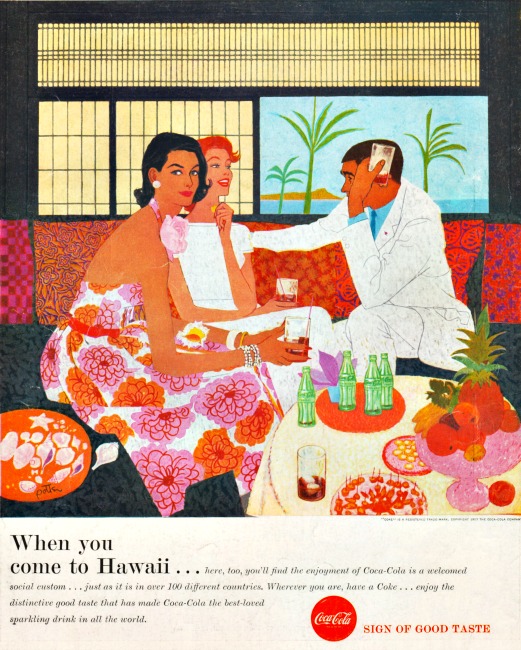 Vintage Coke ad Hawaii illustration Jack Potter