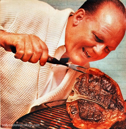 vintage photo man grilling