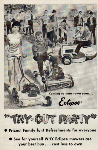 suburban Lawn Mower Party ad 