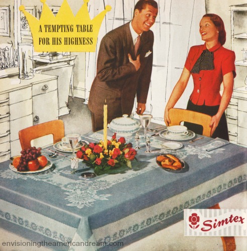 sexist vintage ad happy husband and wife at table 