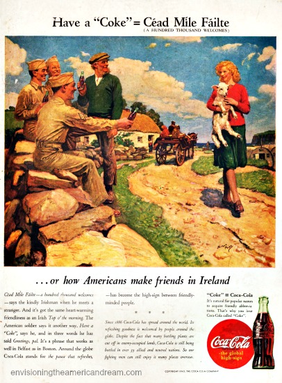 Vintage WWII Coke ad Ireland 44 