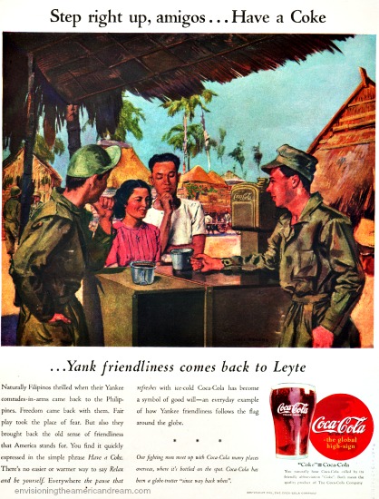 Vintage WWII  ad Coke 1945 Philipines