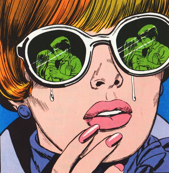 vintage cartoon comic girl in sunglasses