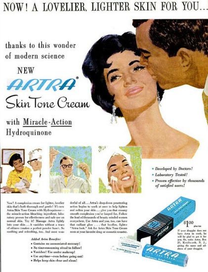 Vintage ad ARTRA Skin Tone Cream geared towards Blacks