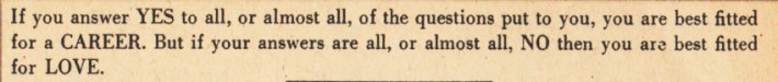 test career love answers vintage magazine quiz 