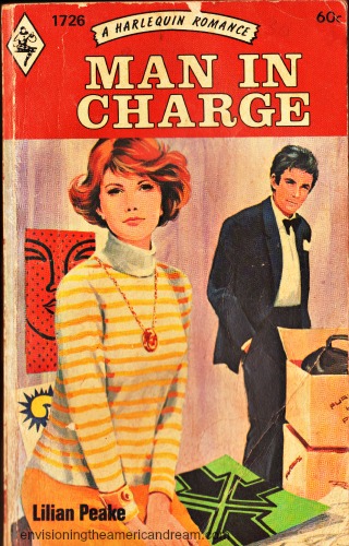 vintage book cover Man in Charge illustration man and woman