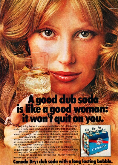 sexist ad woman and Club soda