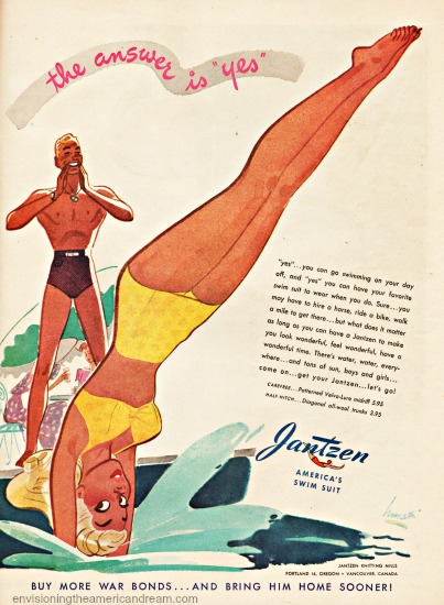 vintage ad Jantzen swim suit 1940s WWII 