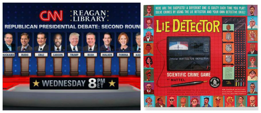 Republican cdebate on CNN and Vintage game Lie Detector 