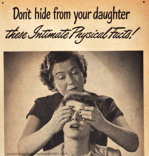 Vintage photo mother and daughter "Don't hide from your daughter these intimate Physical Facts"