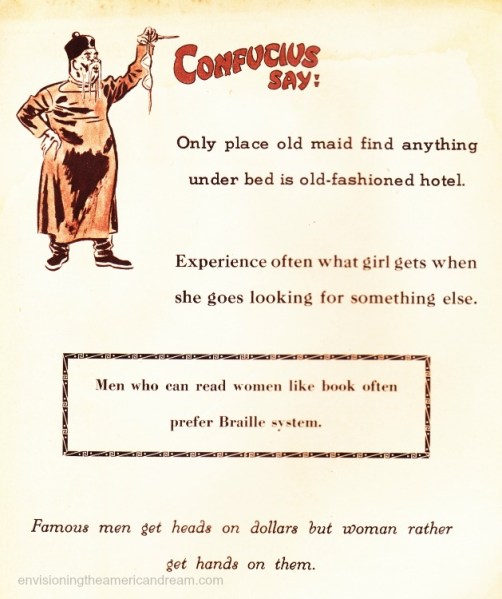 Cartoon from Vintage Book "Confucius Say" 1940