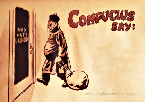 vintage cartoon confuscius goes to laundry 