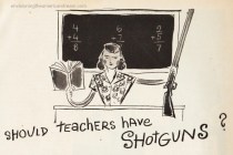 vintage illustration teachers gun