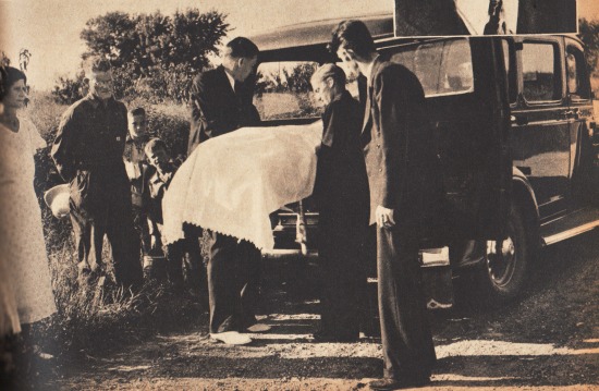 vintage photo illustration funeral and hearse