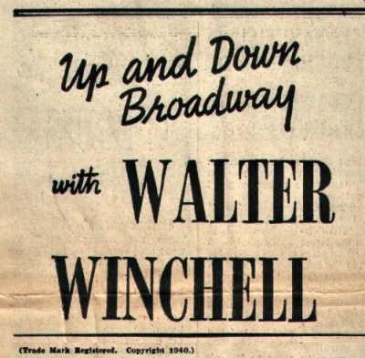 Walter Winchel Newspaper