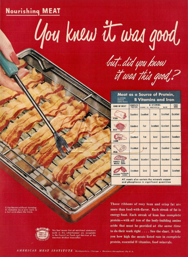 Vintage ad for bacon American Meat Institute