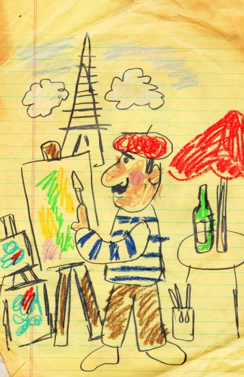 childhood drawing of French artist 