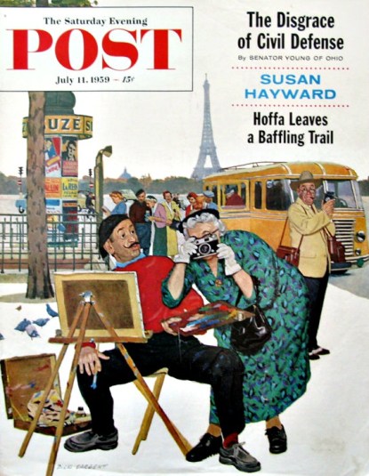 vintage Saturday Evening Post illustration Dick Sargent Parisien Artist