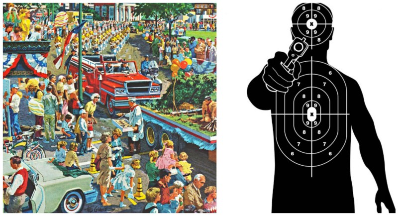 Vintage illustration and target pactice