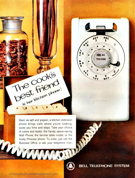 vintage ad kitchen wall telephone