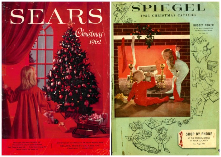 Xmas catalogs Sears 1962 Spiegel 1955