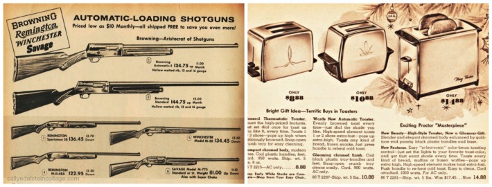 vintage pages Xmas Catalogs guns automatic pop ups