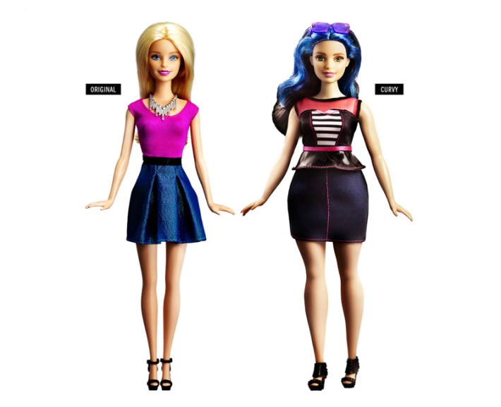 new barbie curvy and original Barbie 