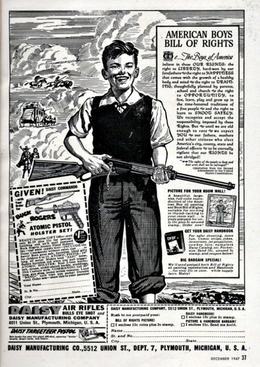 vintage ad Daisy Guns American Boys Bill of Rights 