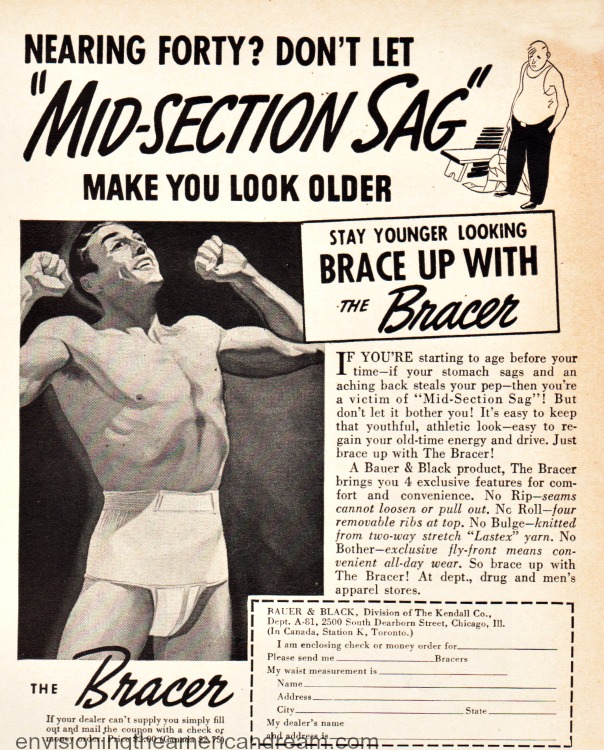 vintage ad The Bracer Mens slimming garment