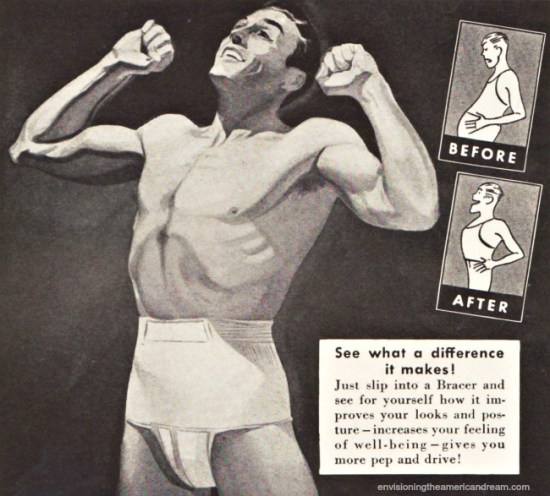 vintage ad illustration man physique in underwear
