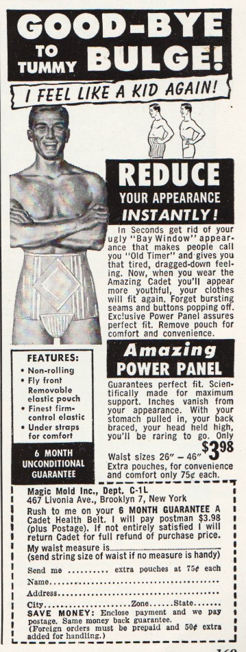 Vintage ad for mens slimming garment 
