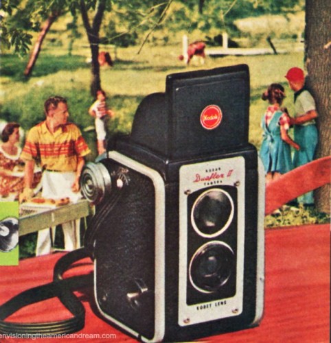 Vintage Kodak Camera Ad 1953 Kodak Duoflex camera family cook out