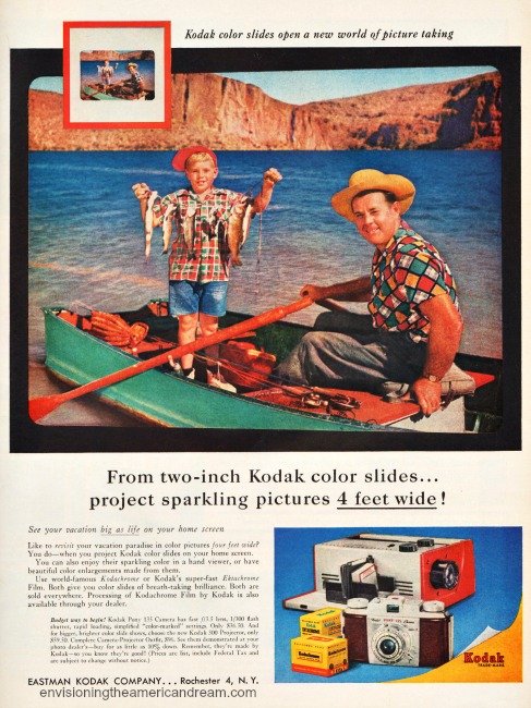 Vintage Kodak Camera ad 1957 Father and son fishing