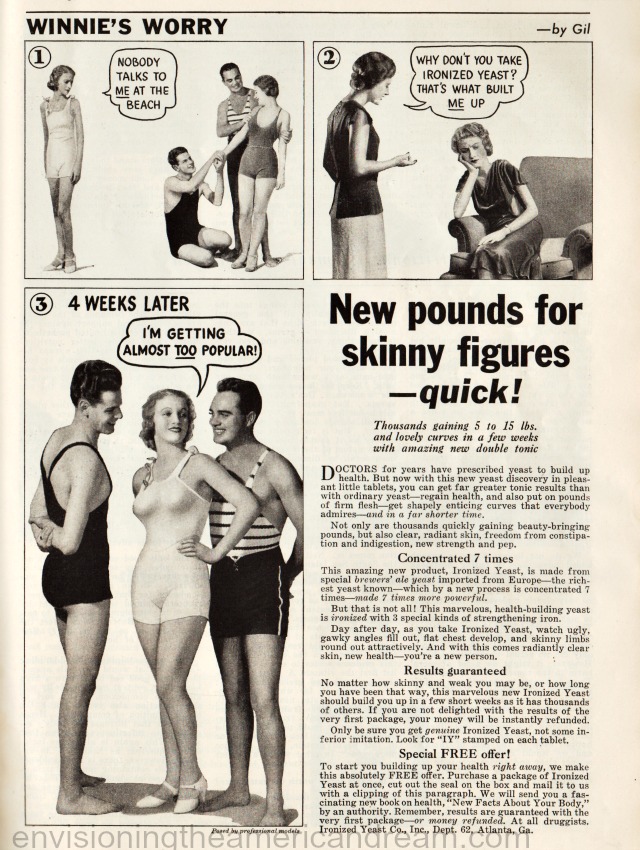 vintage ad Diet Gain Weight Add Pounds 1935