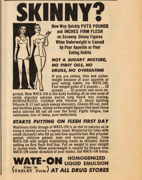 Vintage ad WATE-ON Dont be skinny
