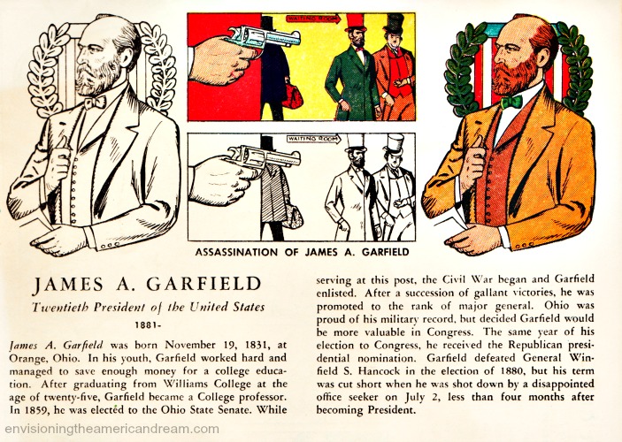 Presidents Garfield vintage illustration childs coloring book
