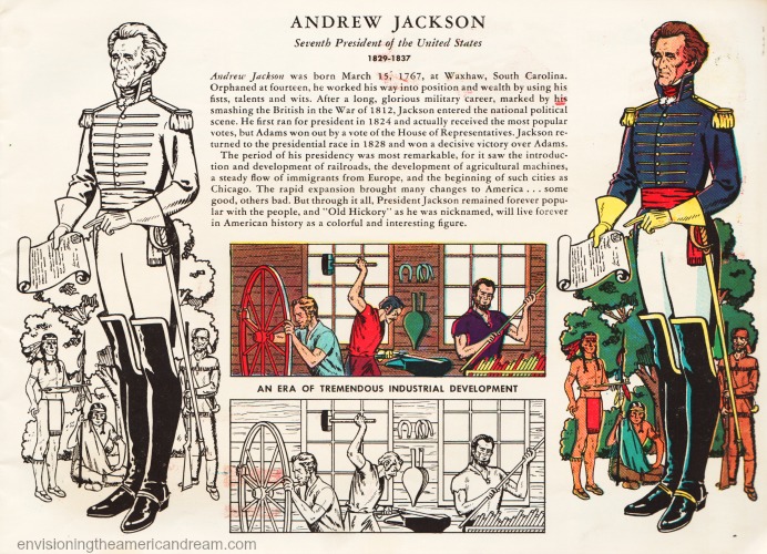 vintage page coloring book Andrew jackson 