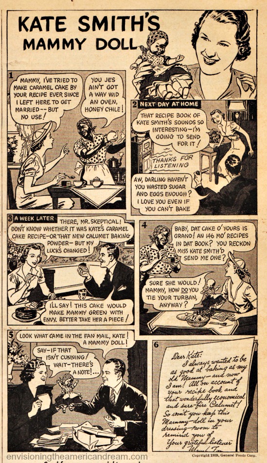 Vintage ad cartoon Kate Smith and Black Mammy
