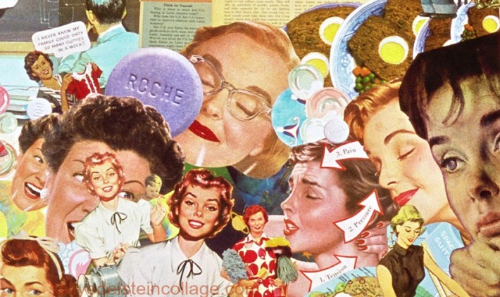 Detail "White Wash" collage by Sally Edelstein